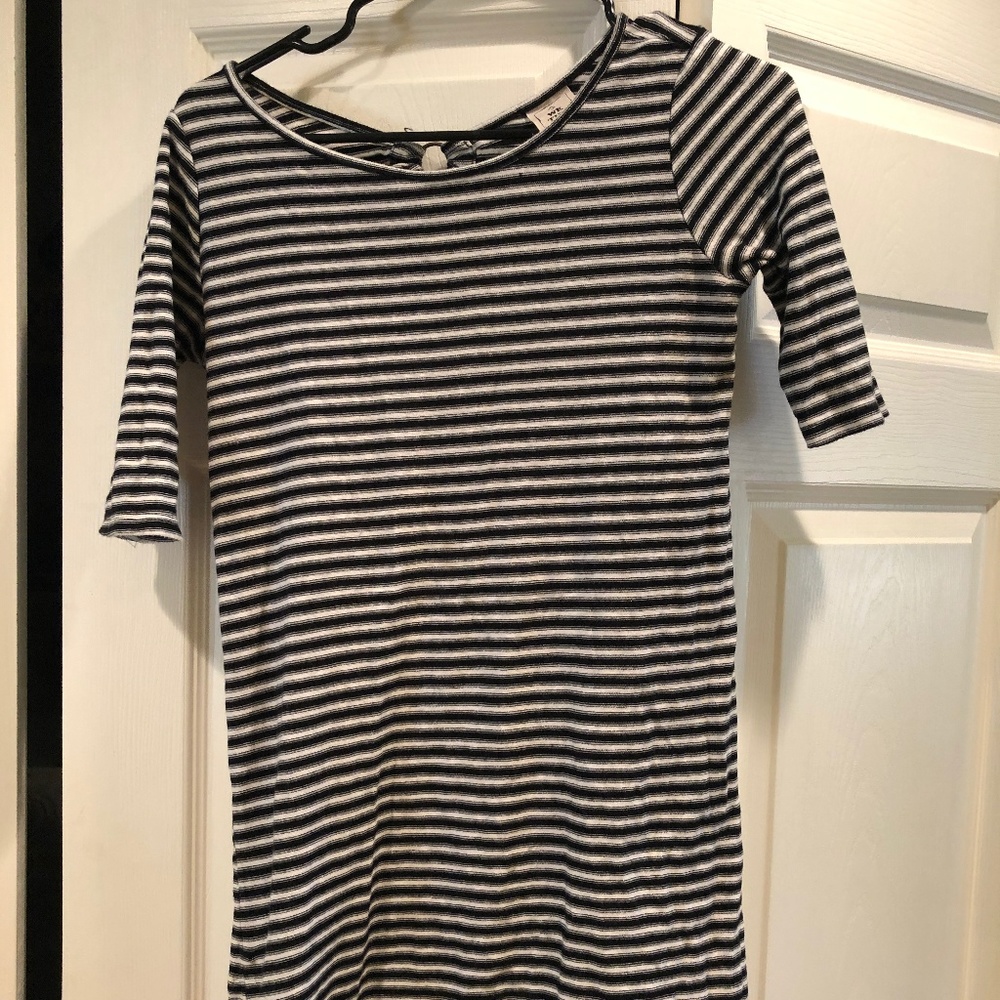 Striped Free People Black/White Open Back Dress!